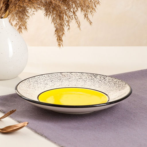 Тарелка керамическая Персия, 19 см, плоская, жёлтая, 1 сорт, Иран - Керамика ручной работы фото 2