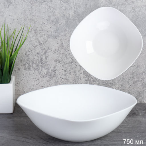 Тарелка квадратная суповая 750 мл 190 мм белая KWDR75 (white ) /уп 48 / 745650