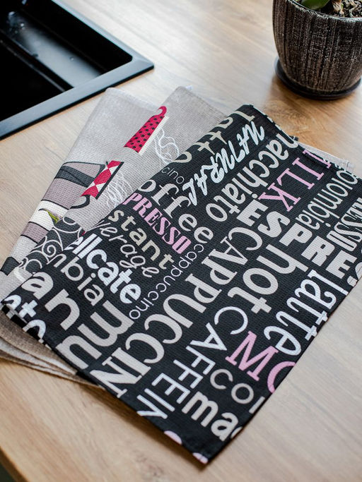 Комплект вафельных полотенец 48*60 см, 3 штуки (Мокко, черный) - Ивановотекстиль фото 4