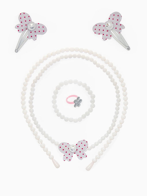 Набор детских украшений Выбражулька «Бантик», 6 предметов, белый