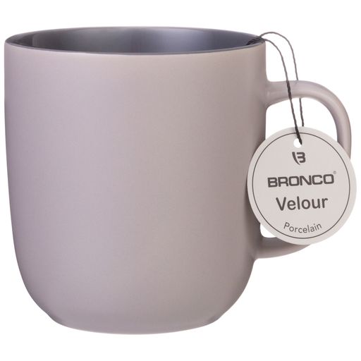 Цена за 4 шт. КРУЖКА BRONCO VELOUR 400 МЛ СЕРАЯ  фото 2