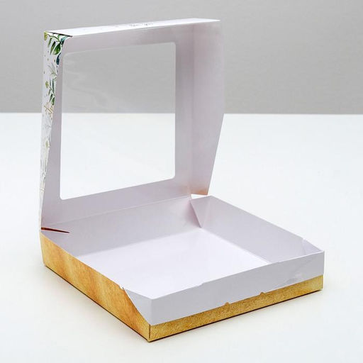 Цена за 5 шт. Кондитерская упаковка, коробка с ламинацией «Nature», 20 х 20 х 4 см
