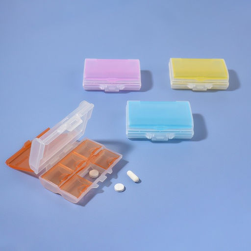 Цена за 2 шт. Таблетница «Комбо», 9×7×3.5 см, 7 секций, цвет МИКС