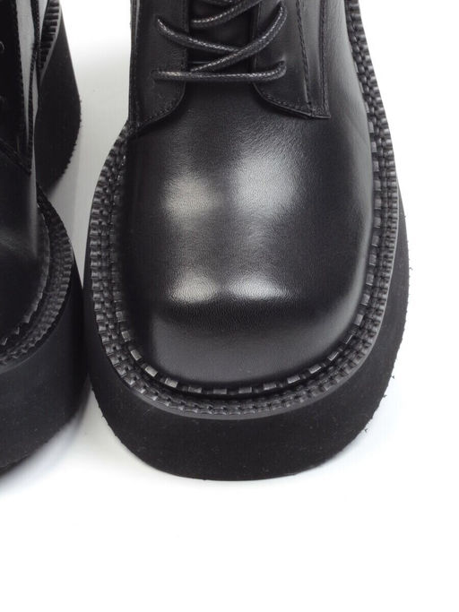 01-CYX03-1 BLACK Ботинки демисезонные женские (натуральная кожа, байка)