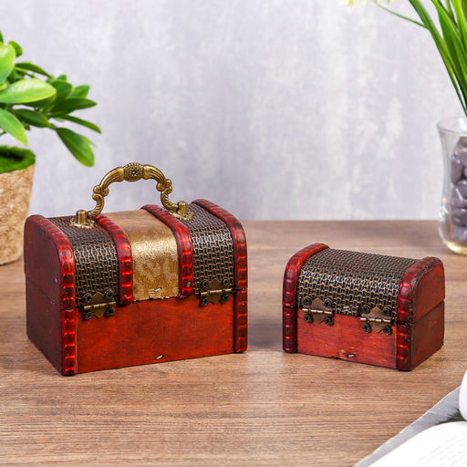 Набор шкатулок для украшений «Сундучок. Песочные часы», дерево, 2 шт.