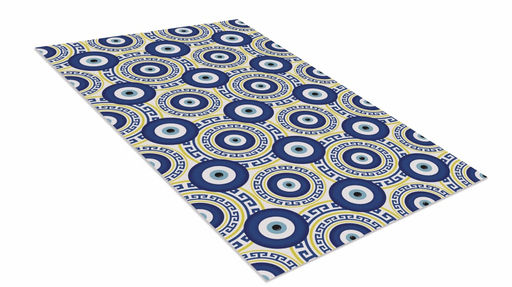 Коврик вырезной icarpet PRINT антискользящий (145) От сглаза 50х80 ультрамариновый с белым  фото 2