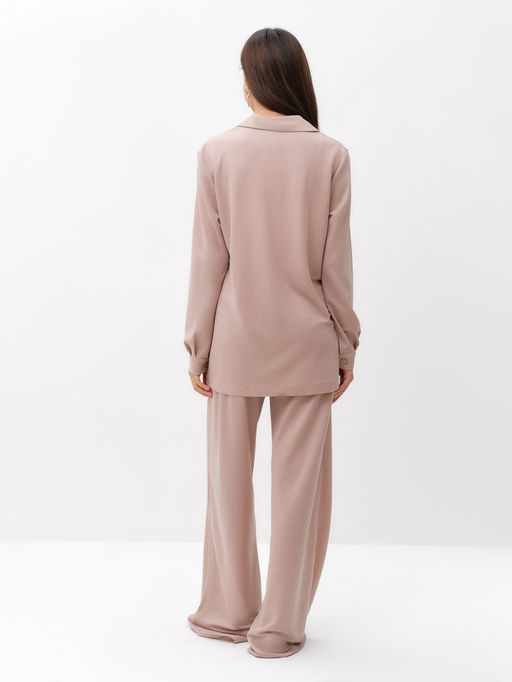 Костюм женский: рубашка, брюки, топ, KAFTAN Base, размер 48, пудровый
