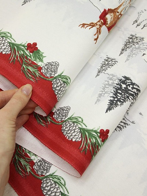 Дорожка "Снеговики и олени", ш.0.5м, хлопок -100%, 228гр/кв.м