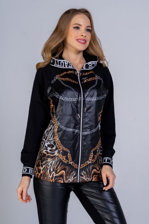 Толстовка из футера  комбинированного с плащевкой - А+б коллекция фото 15