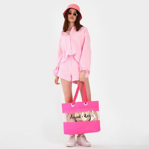 Сумка пляжная Tropical vibes, 50*35*11 см, розовый цвет - Nazamok фото 12