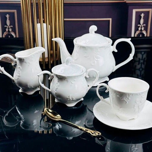 Чайный сервиз 17 пр. 200мл АВРОРА в под.уп. Фарфор арт.305-049 /Lenardi/