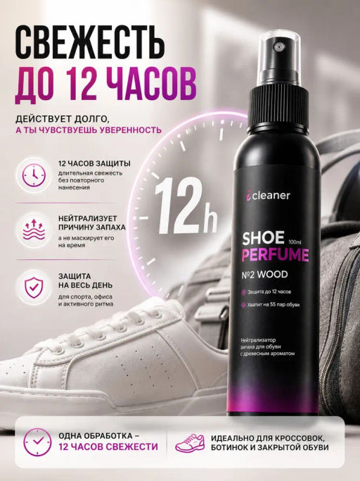 Нейтрализатор запаха №2 WOOD 100ml icleaner  фото 4