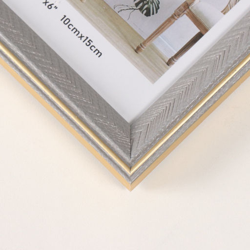 Фоторамка для фото 10×15 см «Галочки на мокко», пластик, с золотой обводкой, 1.4×12.7×17.5 см