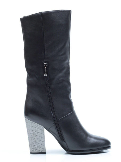 04-YF189-010M BLACK Полусапоги зимние женские (натуральная кожа, натуральный мех (еврозима))