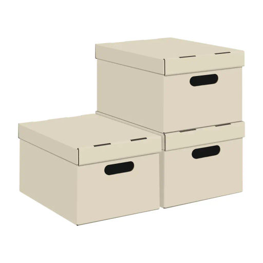 VAL KCTN-CB16 Короба картонные, 25*33*18.5 см, набор 4 шт., цвет серый, шт