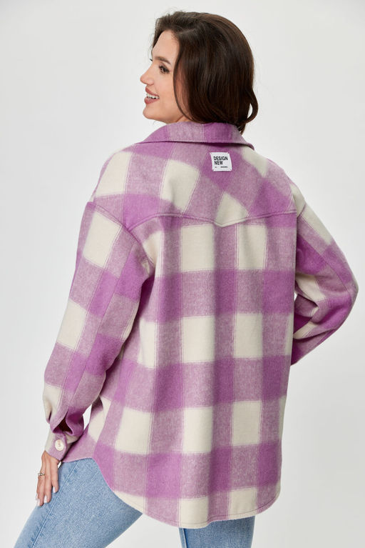 Рубашка Michel Chic 777 розовый, клетка  фото 3