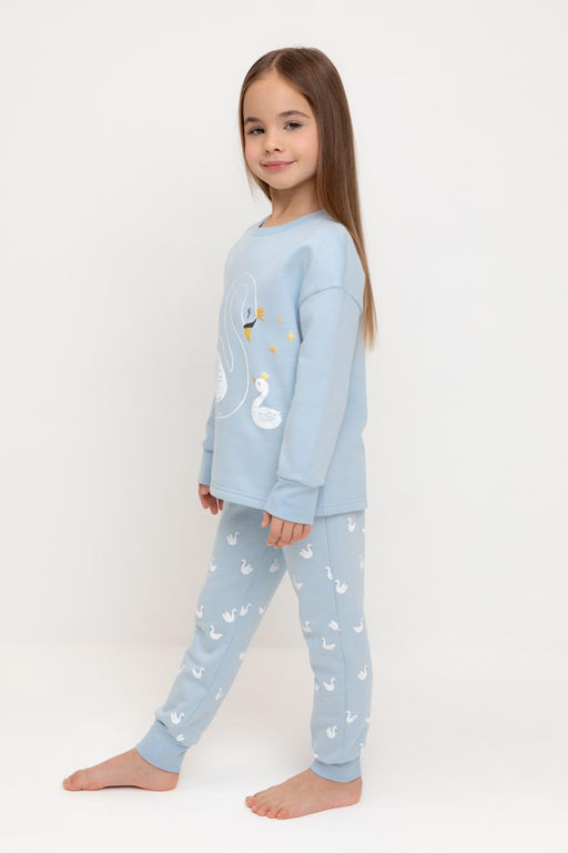 К 1567/голубое стекло,лебеди пижама дет