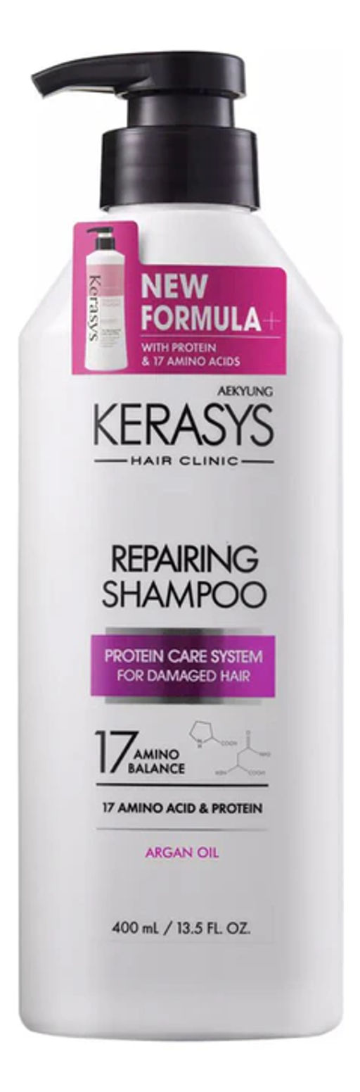 Шампунь восстанавливающий для поврежденных волос с секущимися концами AEKYUNG KERASYS Hair Clinic Repairing Shampoo Argan Oil Обновленная версия!, 400ml