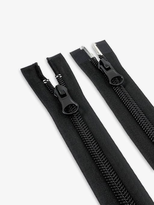 Цена за 5 шт. Молния «Спираль», №10, разъёмная, 2 замка, замки автомат, 110 см, чёрная