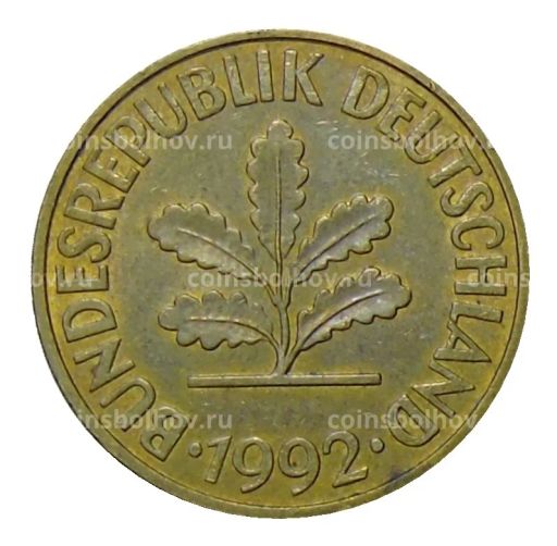 Монета 10 пфеннигов 1992 года D Германия