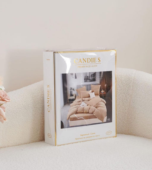 КПБ Candies Бархат Сатин с простыней на резинке по кругу CANBSR15 Семейный