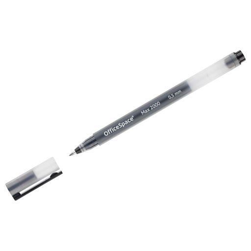 Цена за 5 шт. Ручка гелевая OfficeSpace "Max 2000" (382201) черная, 0.5мм., безстержневая