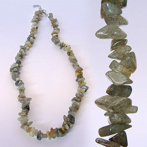 Бусы из камня Лабрадор для мистических желаний и мощной защиты 45см