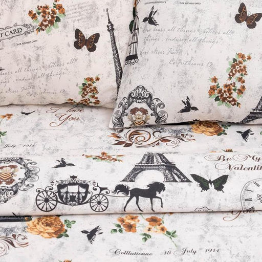 Постельное бельё Этель 1,5 сп. Парижские сезоны143х215 см, 150х214 см, 70х70 см - 2 шт., 100% хлопок, бязь 125 г/м  фото 9