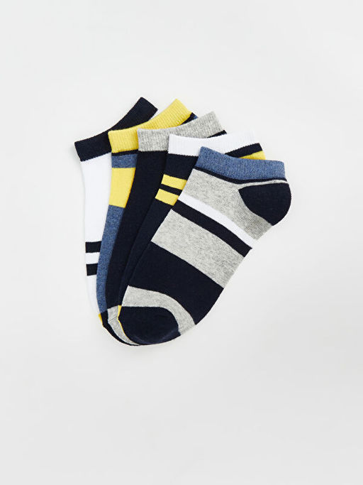 Renk Bloklu Erkek ?ocuk Patik ?orap 5li