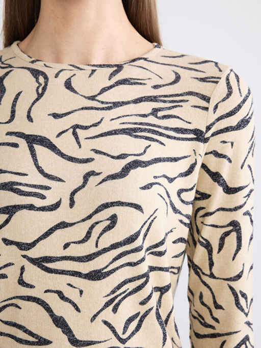 Bisiklet Yaka Desenli Bluz