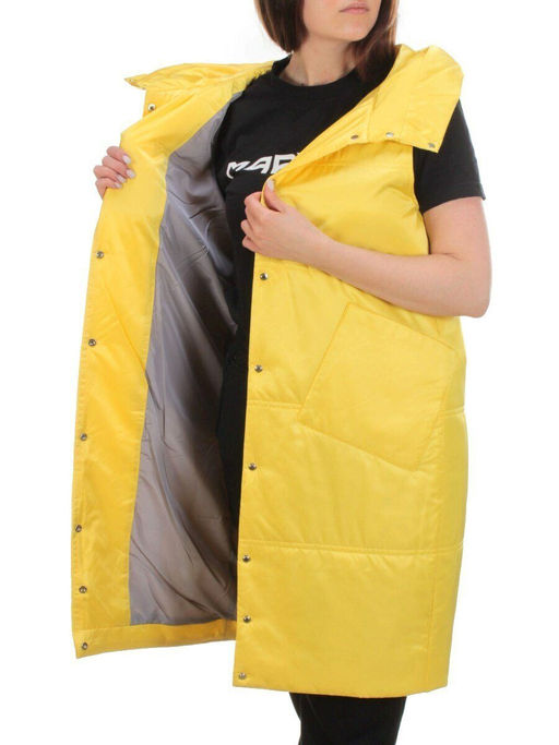 M006 YELLOW Жилет женский демисезонный (100 гр. синтепон) - Фабричный китай фото 7