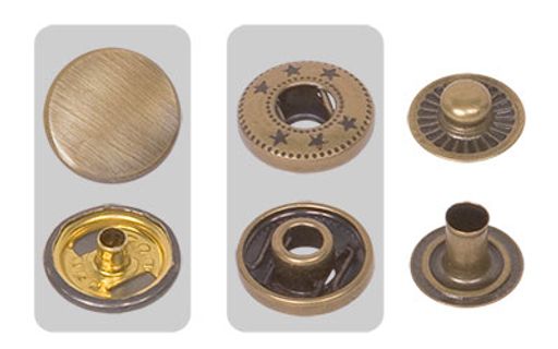 Кнопка Micron PMB-02 альфа металл d 12.5 мм 100 шт. №12 шлифованная бронза