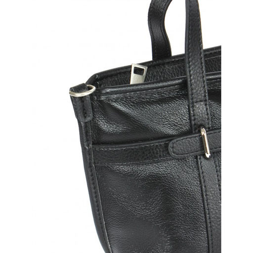 Сумка женская натуральная кожа OPI-77-08, 1отд+карм/пер, плечевой ремень, черный 265190 - Adelia фото 4