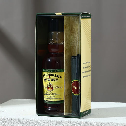 Подарочный набор Настоящему мужику: гель для душа коньяк 250 мл и мыло для рук, Чистое счастье