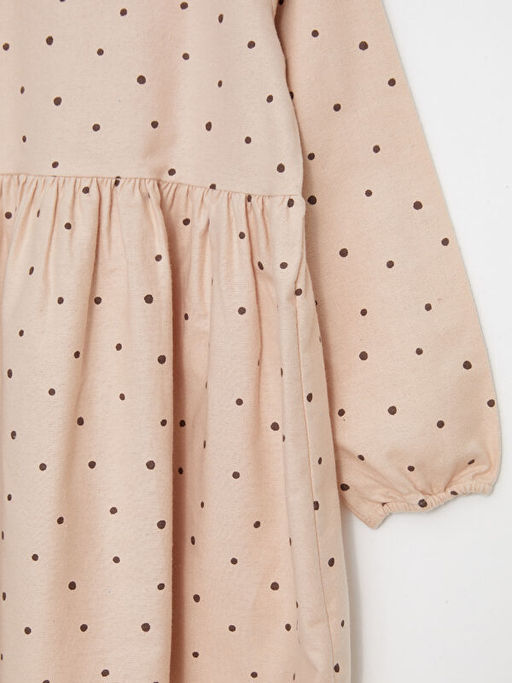 Bisiklet Yaka Desenli Uzun Kollu K?z ?ocuk Elbise - Waikiki фото 3