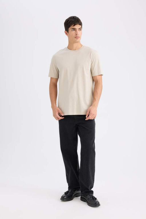 New Regular Fit Bisiklet Yaka Basic Duz K?sa Kollu Tisort - Defacto фото 3