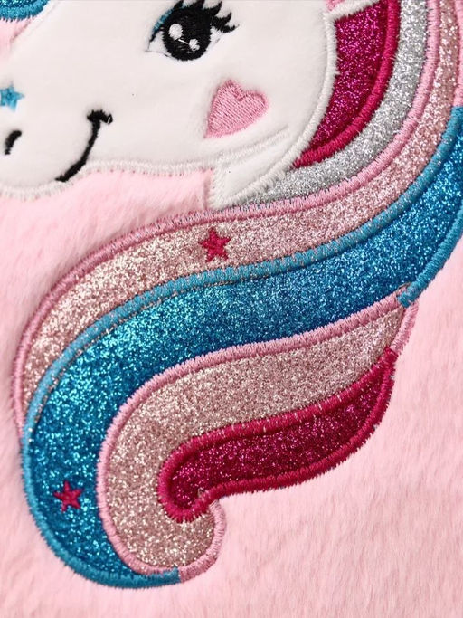 Блокнот плюшевый "Unicorn head", pink mix, 21х14,5 см, плотность 80 гр.