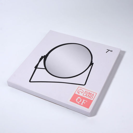 Зеркало настольное, с увеличением х2, двустороннее, 19.5×20 см, (16.5×19.5 см), чёрное