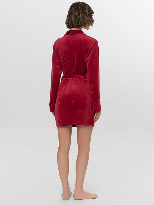 Халат женский красный с узором бантиков - Mark formelle фото 2