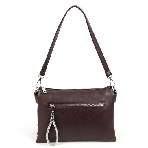 Женская сумка через плечо из эко кожи с пятью отделениями 95350 Коричневый - Cidirro фото 2