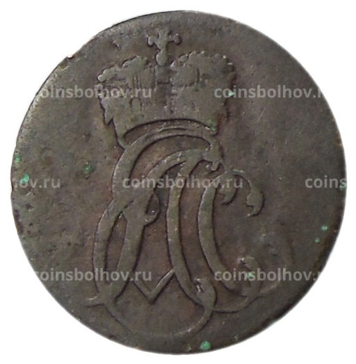 Монета 1 геллер 1758 года Германские государства Саксен-Веймар Эйзенах