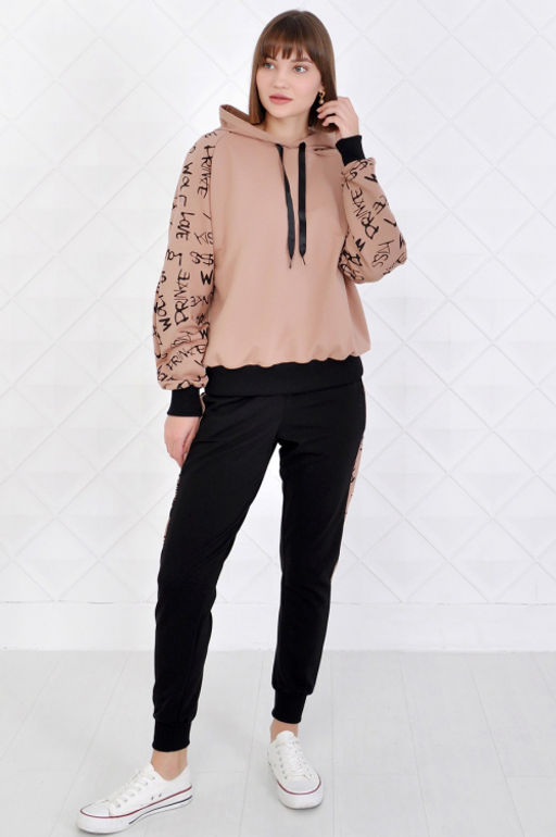 Арт. 2351 Костюм с брюками женский 44-52 (5 шт) Цвет:верх- полынь, черный, низ- полынь, черный - Калинка фото 10