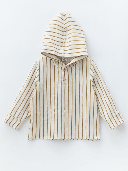 Туника с капюшоном, синий/бежевый - Lesi kids фото 16
