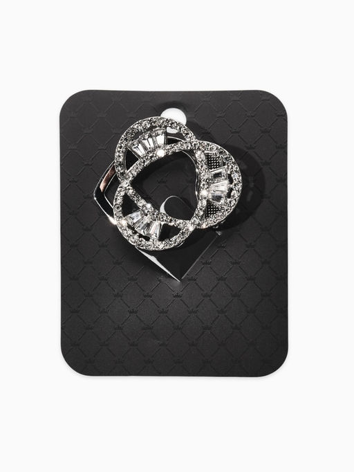 Зажим для платка "Узоры" три нити, цвет белый в серебре