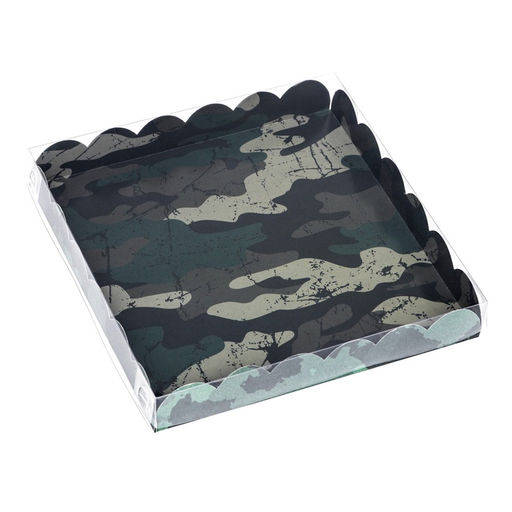 Цена за 5 шт. Коробка для печенья, Камуфляж 21?21?3 см