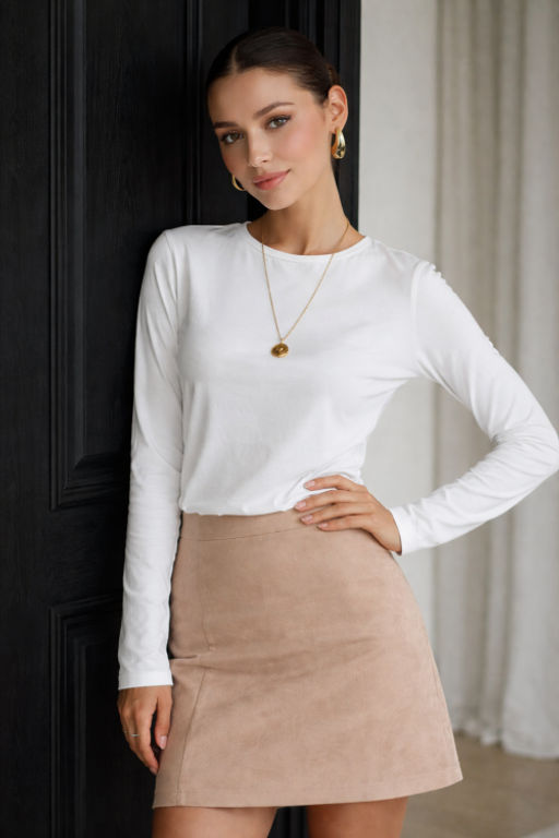 Лонгслив с эффектом персика хлопок 95%, лайкра 5%