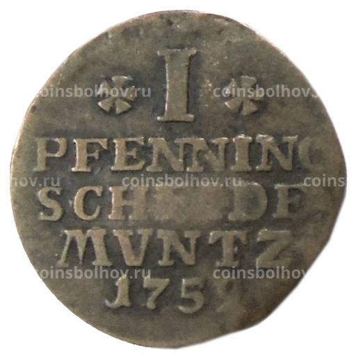 1 пфенниг 1759 года Германские государства Брауншвейг Вонфельбюттель