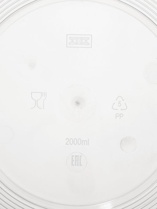 Цена за 100 шт. Ведро одноразовое с крышкой, пластик, 2 л, d=17.3 см, пищевое, прозрачное