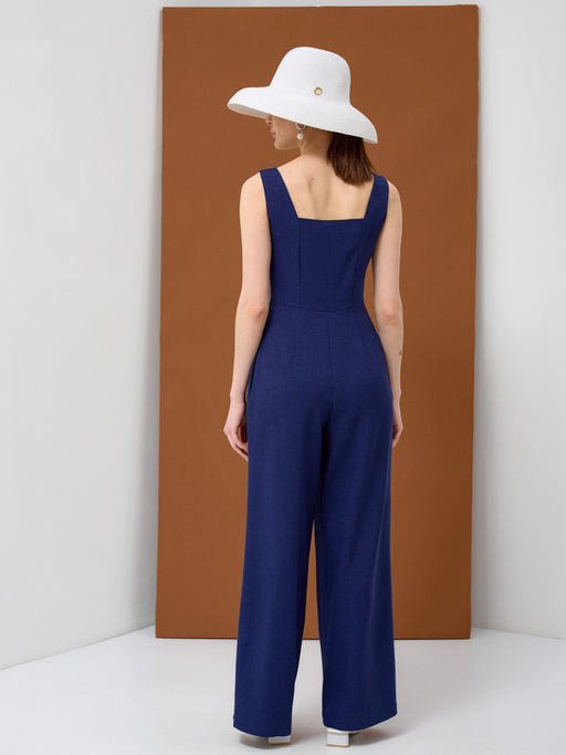 Комбинезон лен OD-804-1 синий OD-804-1 - Tantino фото 4