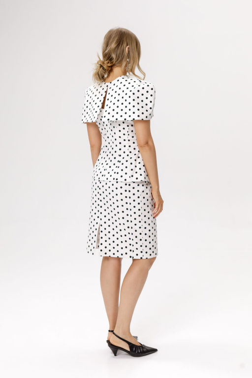 Юбка Pirs 6644 горохи на белом фоне